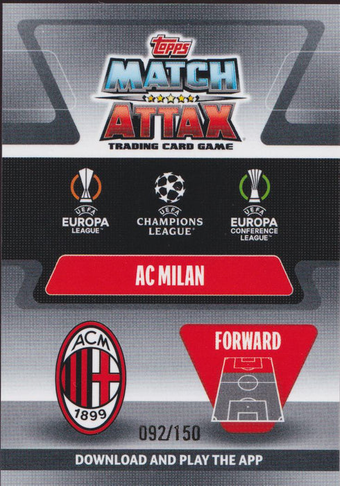 2021-22 Topps Chrome Match Attax CL Zlatan Ibrahimovic Aqua /150 AC Milan