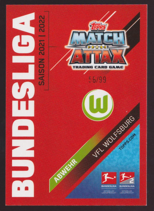 2021-22 Topps Match Attax Chrome Bundesliga Auto Macence Lacroix Wolfsburg /99